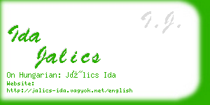 ida jalics business card